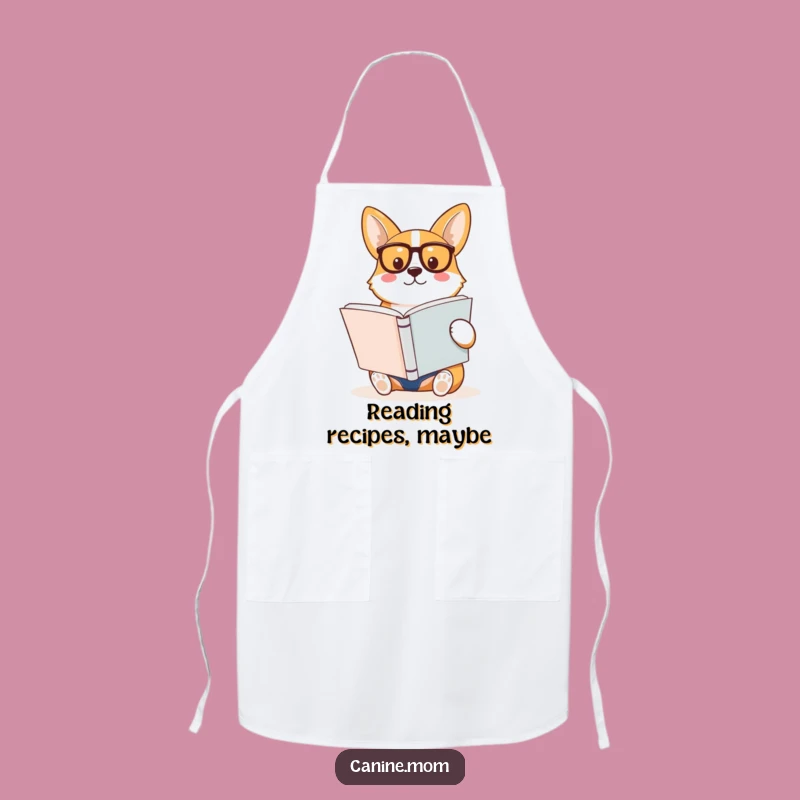 Funny Corgi Reading Book Apron: Cook Smart & Look Stylish!
