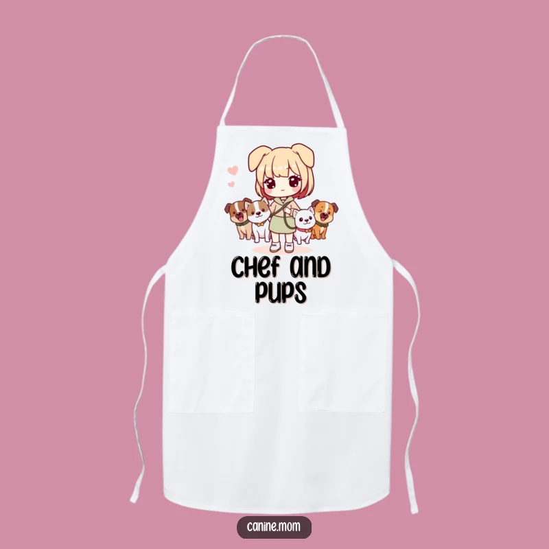 Funny Dog Lady Apron: Cook with your pack in mind with this funny apron, a perfect funny gift.