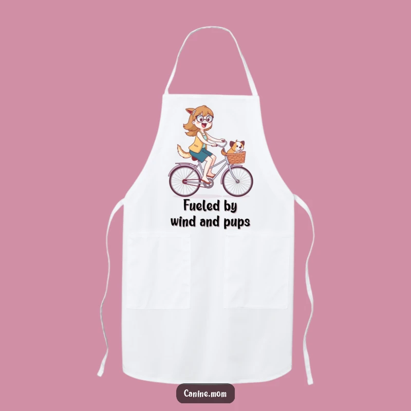 Funny Dog Lady Bicycle Apron: Durable Pup Rider Kitchen Accessory Gift