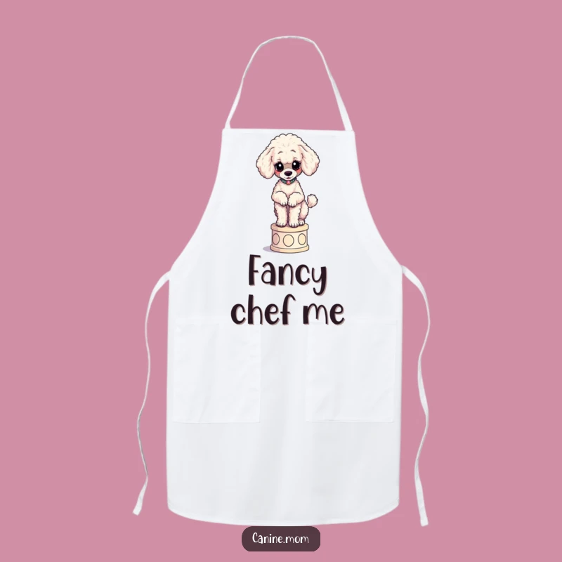 Funny Poodle Chef Apron - Elegant Dog Pose Kitchen Gift