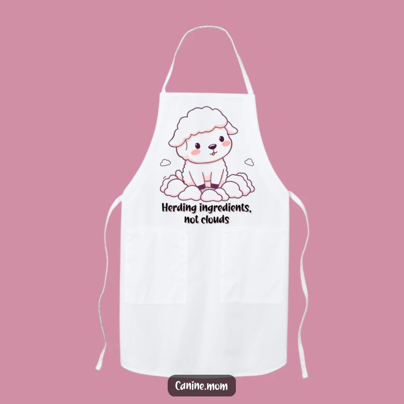 Funny Sheepdog Herding Clouds Apron: Cook Up Laughs in the Kitchen!