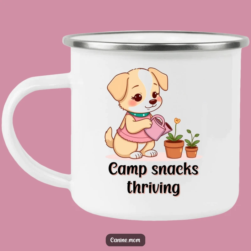 Durable Funny Dog Treat Plant Camping Mug - Outdoor Adventure Companion