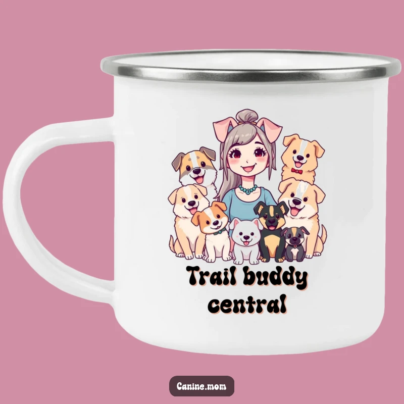 Durable Funny Dog Lady Camping Mug - Outdoor Adventure with Pups