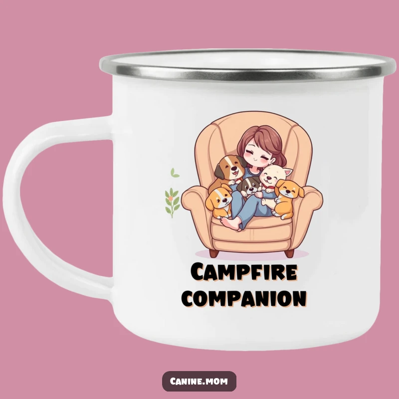 Funny Cozy Dog Cuddle Camping Mug - Relaxing Outdoor Gift for Dog Lovers