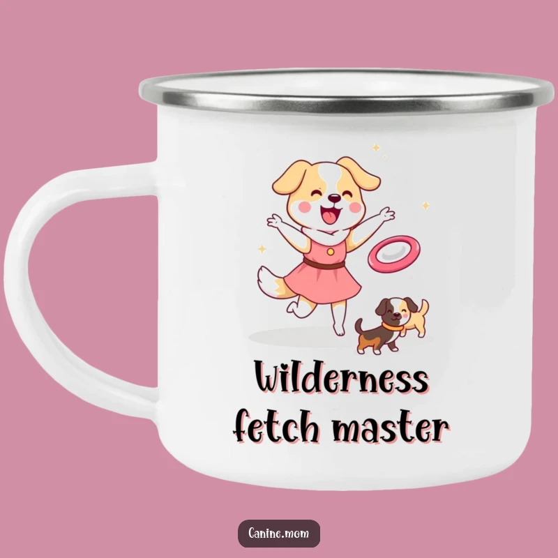 Funny Dog Lady Frisbee Camping Mug: Kawaii Adventure Cup, Perfect Gift