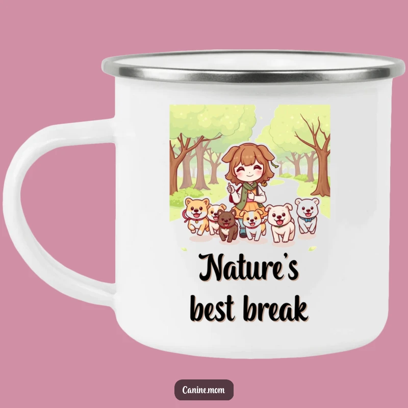Funny Dog Lady Park Camping Mug: Kawaii Adventure Cup, Perfect Gift