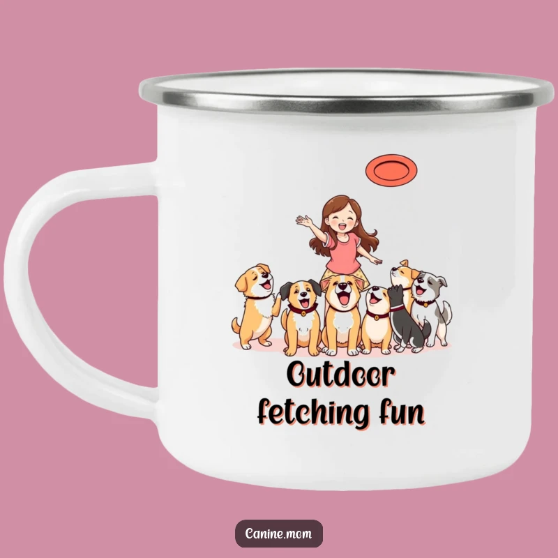 Funny Frisbee Dog Mom Camping Mug - Outdoor Adventure Gift for Fetch Lovers