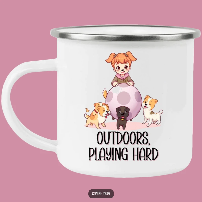 Funny Dog Lady Fetch Camping Mug: Durable Pup Ball Player Cup Gift