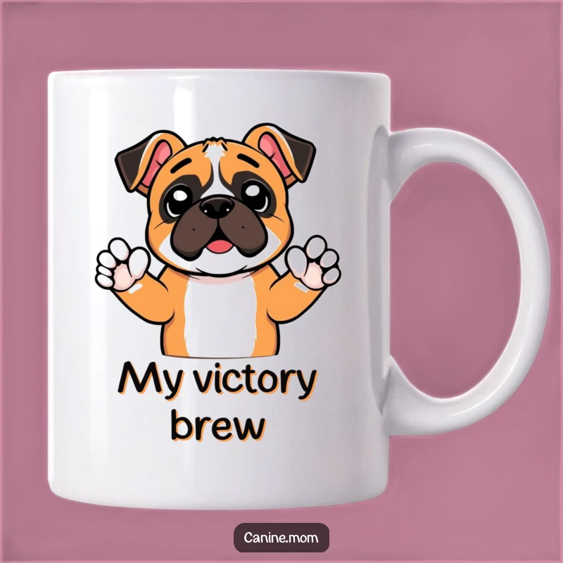 Funny Boxer Cheer Paws Mug - Enthusiastic & Hilarious Gift!