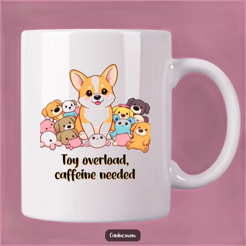 Funny Corgi Toy Pile Mug: Playful Pup Perfection, Perfect Funny Gift for Corgi Owners