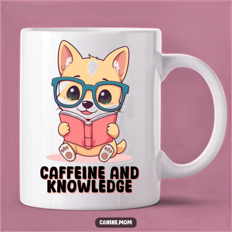 Funny Dog Reader Mug, Adorable Bookworm Pup Gift for Literature Lovers