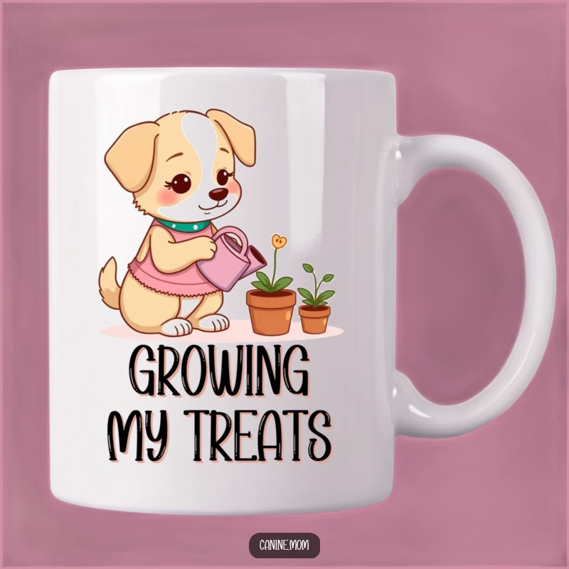 Funny Dog Treat Plant Mug - Whimsical Dog Lady Gardener Gift