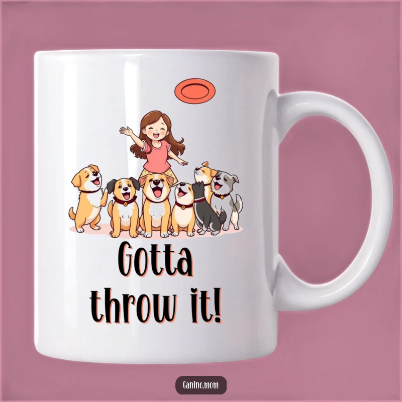 Funny Frisbee Dog Mom Mug - Perfect Gift for Active Pet Parents & Dog Lovers