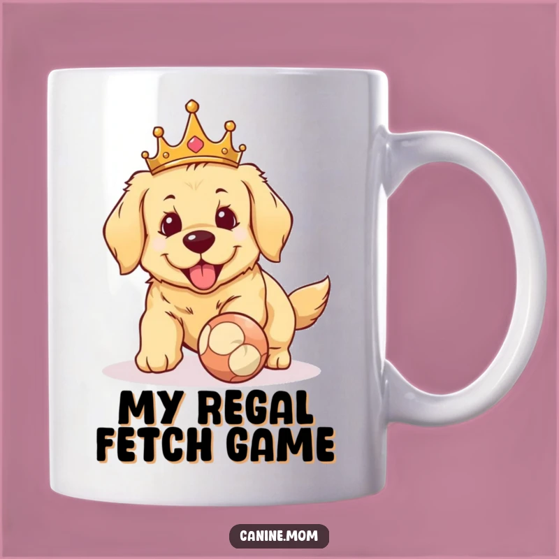 Funny Golden Retriever King Fetching Ball Crown Mug - Perfect Royal Dog Gift