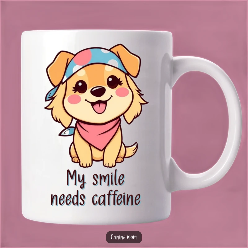 Funny Kawaii Dog Lady Mug: A Smiling Pup Pal Perfect Gift Idea