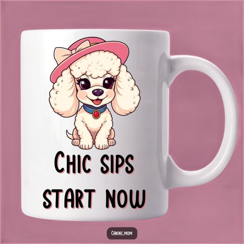 Funny Poodle Hat Mug - Coy Smile, Fancy Dog Diva Gift