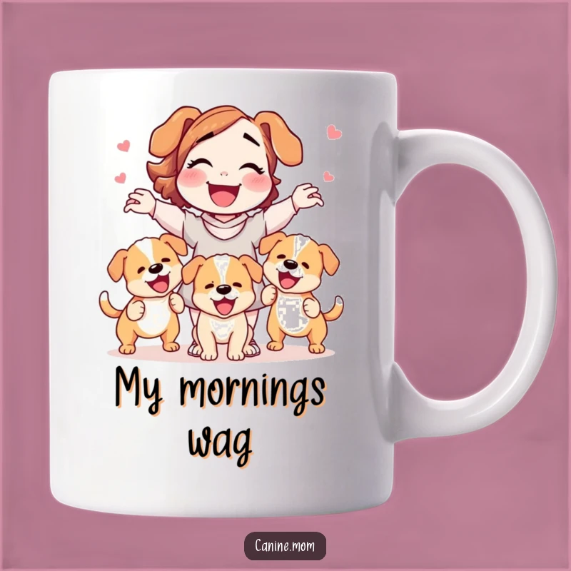 Funny Dog Lady Juggling Puppies Mug: Hilarious Gift for Dog Moms