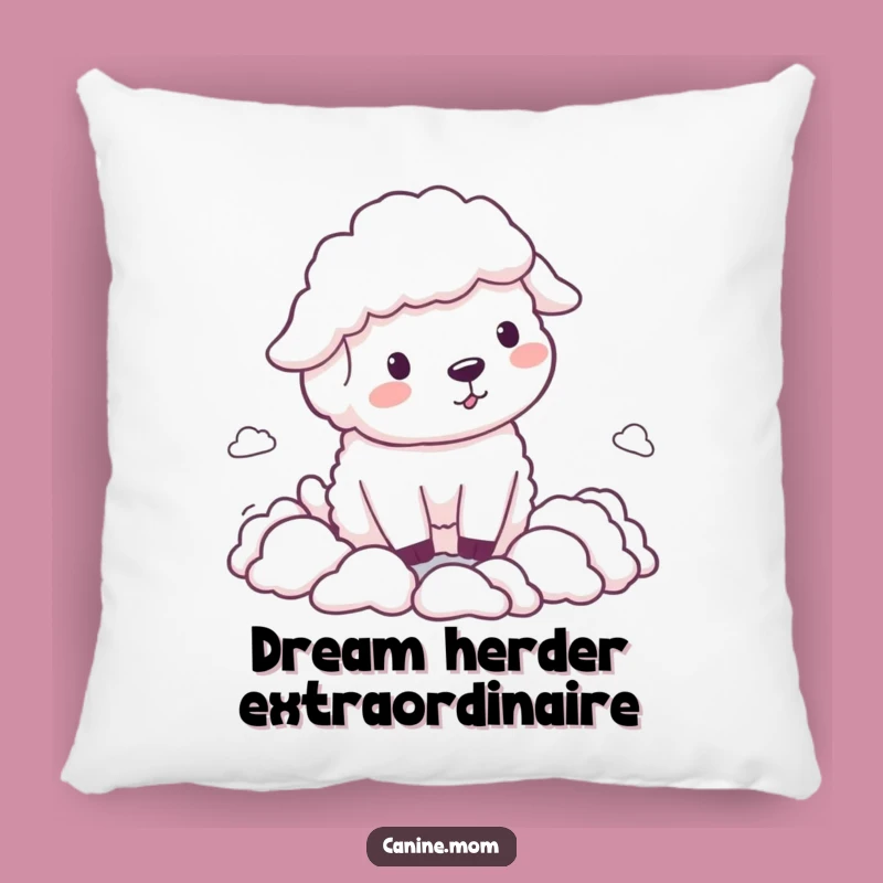 Funny Sheepdog Herding Clouds Pillow: Comfy & Hilarious Dog Lover Decor!