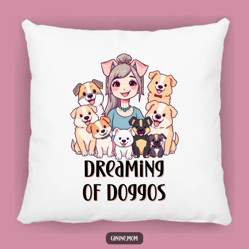 Comfortable Funny Dog Lady Pillow - Plush Decor for Dog Enthusiasts