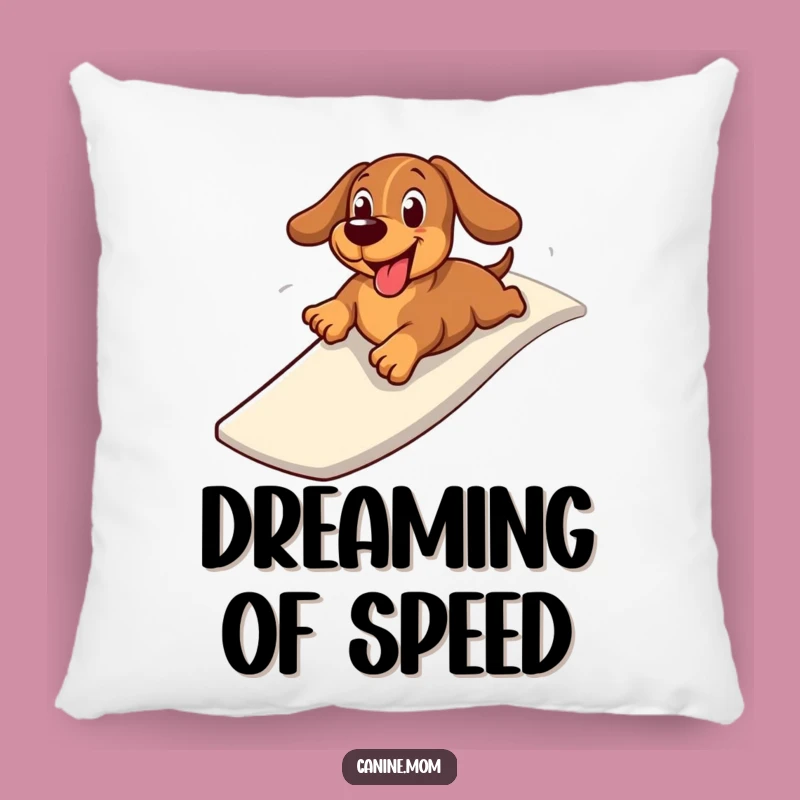 Funny Dachshund Slide Pillow: Cheerful Wiener Dog Accent, Comfy & Hilarious Gift