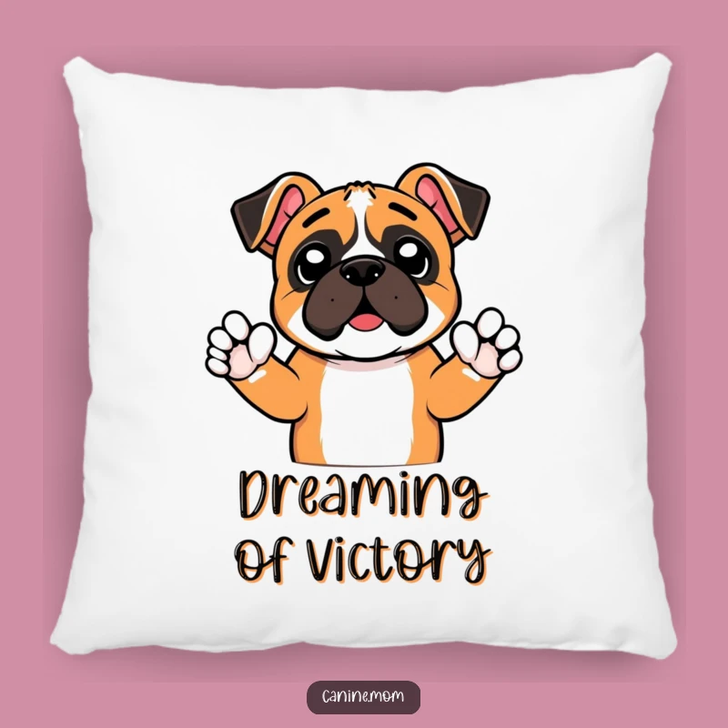 Funny Boxer Cheer Paws Pillow - Cuddle Up with Energetic Comfort!