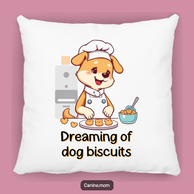 Funny Dog Lady Chef Pillow: Cozy Pup Cookie Baker Cushion for Dog Lovers