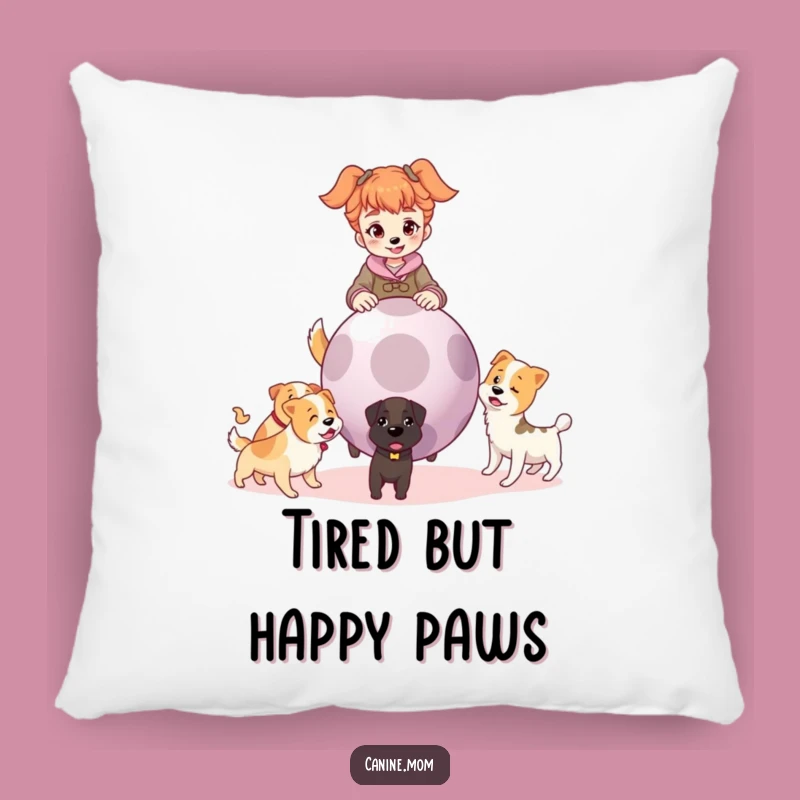 Funny Dog Lady Fetch Pillow: Cozy Pup Ball Player Cushion for Dog Lovers