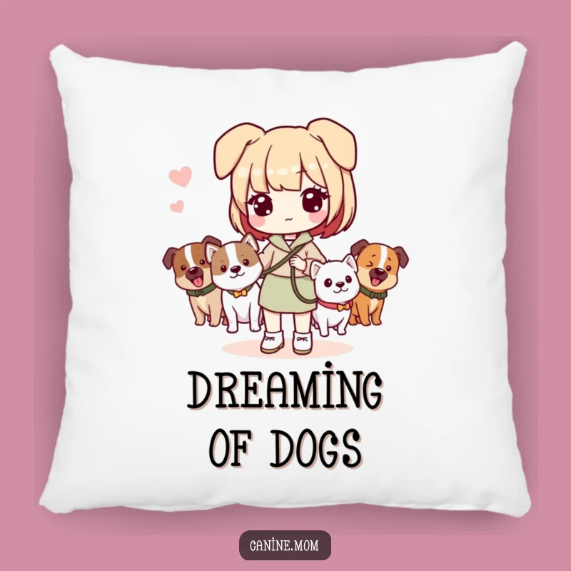 Funny Dog Lady Pillow: Add comfort and canine charm with this funny pillow, a cozy funny gift.