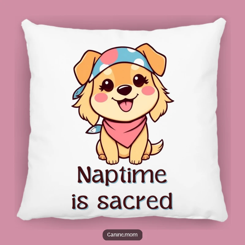 Funny Dog Lady Pillow: Soft Kawaii Bandana Smile Cushion, Adorable Gift