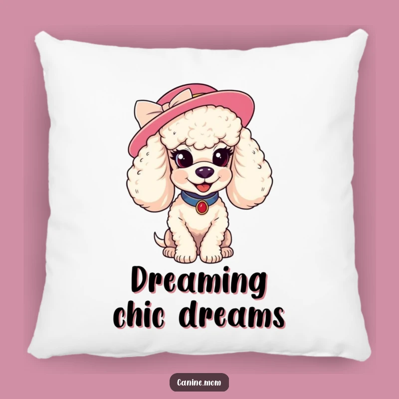 Funny Poodle Hat Pillow - Coy Smile, Chic Comfort Gift
