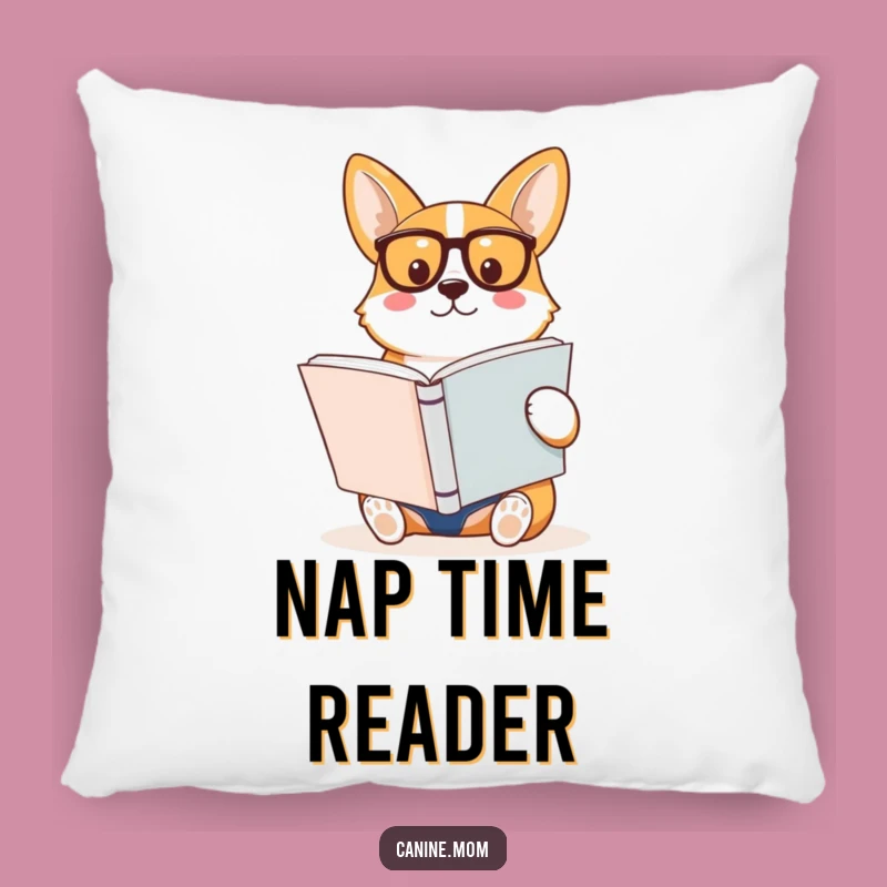 Funny Corgi Reading Book Pillow: Comfy & Clever Decor Accent!