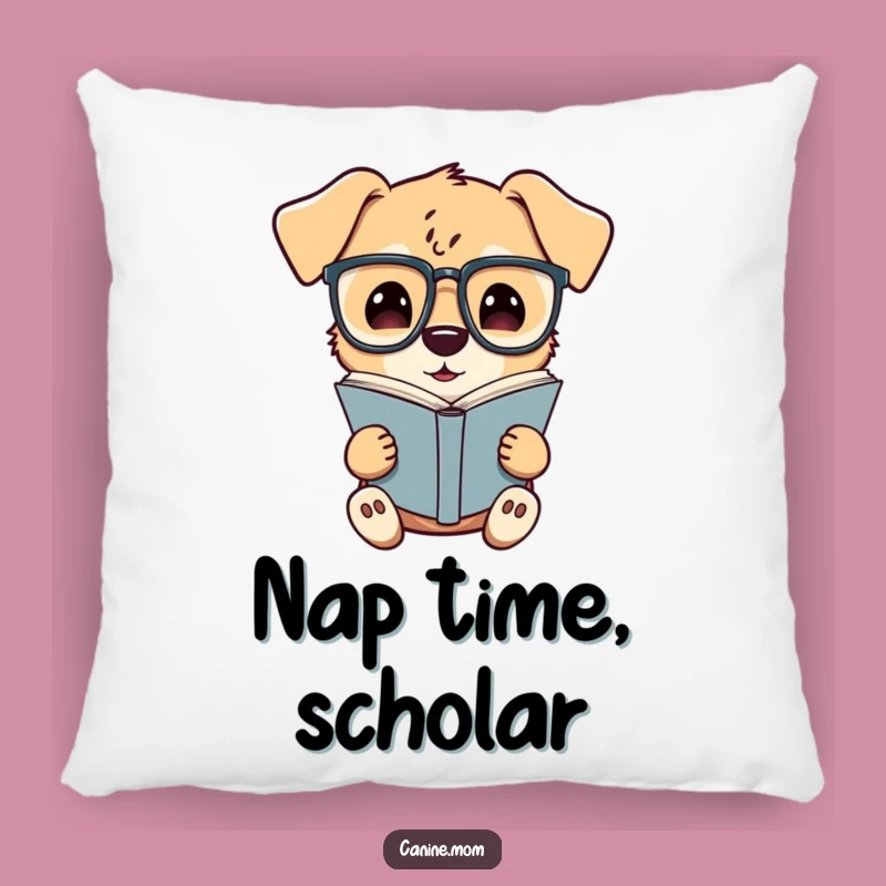 Funny Bookworm Dog Pillow: Cozy Comfort with a Scholar Canine Accent for Your Sofa