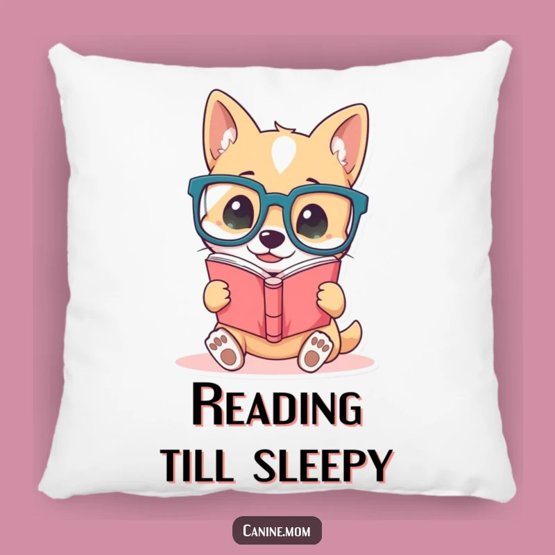 Soft Funny Dog Reader Pillow, Cozy & Humorous Book Lover Decor