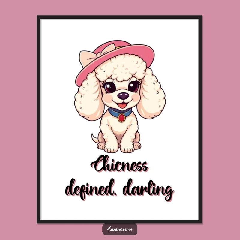 Funny Poodle Hat Digital Art - Coy Smile, Glamorous Print Gift