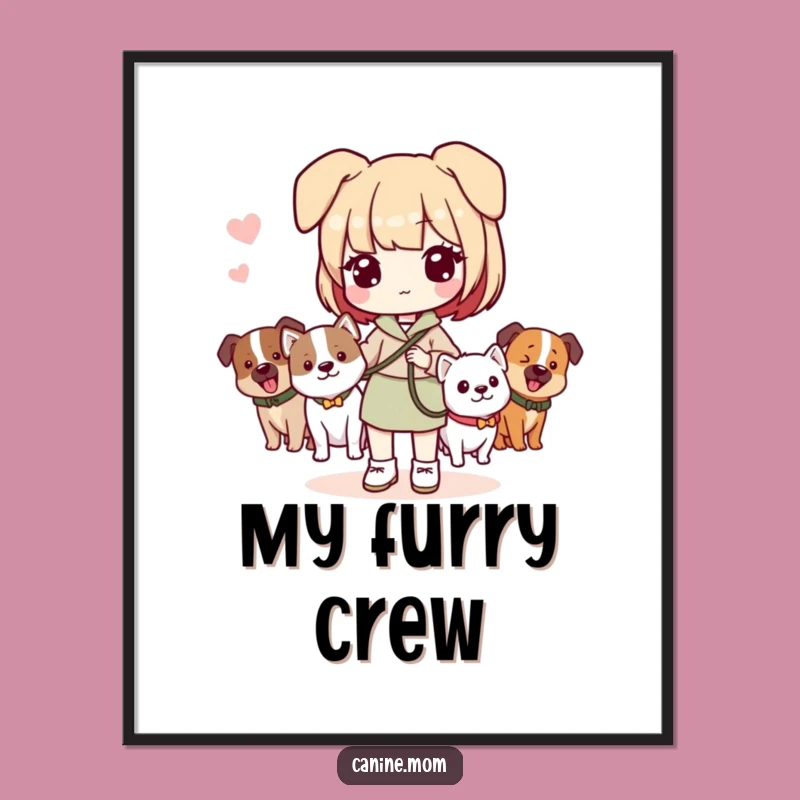 Funny Dog Lady Digital Art: Decorate with pawsitivity using this funny print, a charming funny gift.