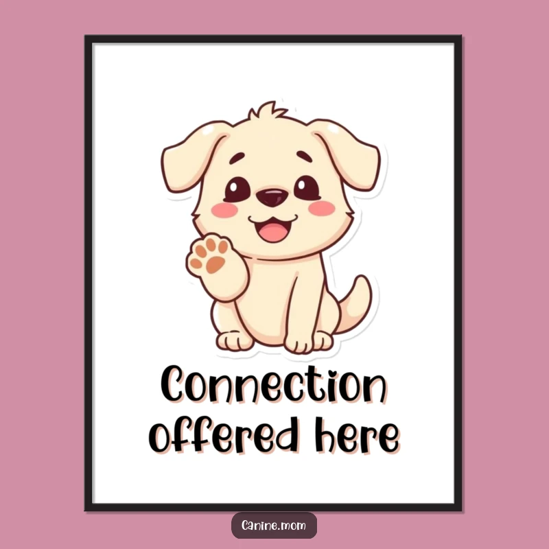 Funny Dog Paw Digital Art: Friendly Greeting, Instant Download Gift
