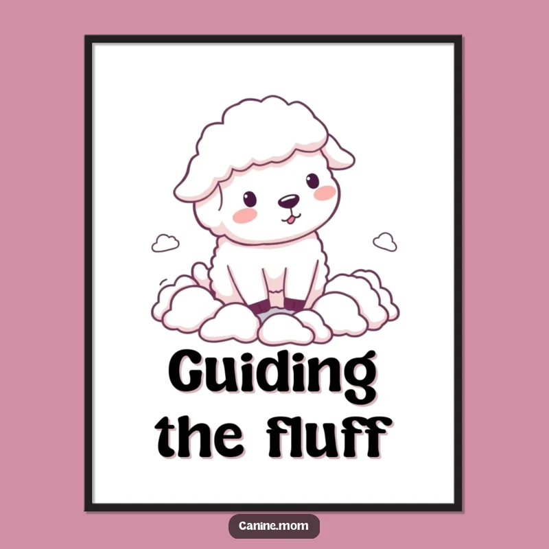 Funny Sheepdog Herding Clouds Digital Print: Instant Joy for Dog Lovers!