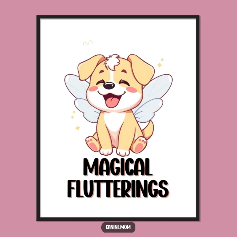 Funny Fairy Dog Digital Art - Whimsical Giggles Wall Decor Gift