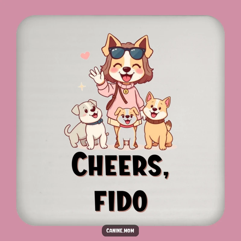 Funny Dog Lady Drink Coasters: Enthusiastic Waving Hello to Dogs, Protect Surfaces with Humor