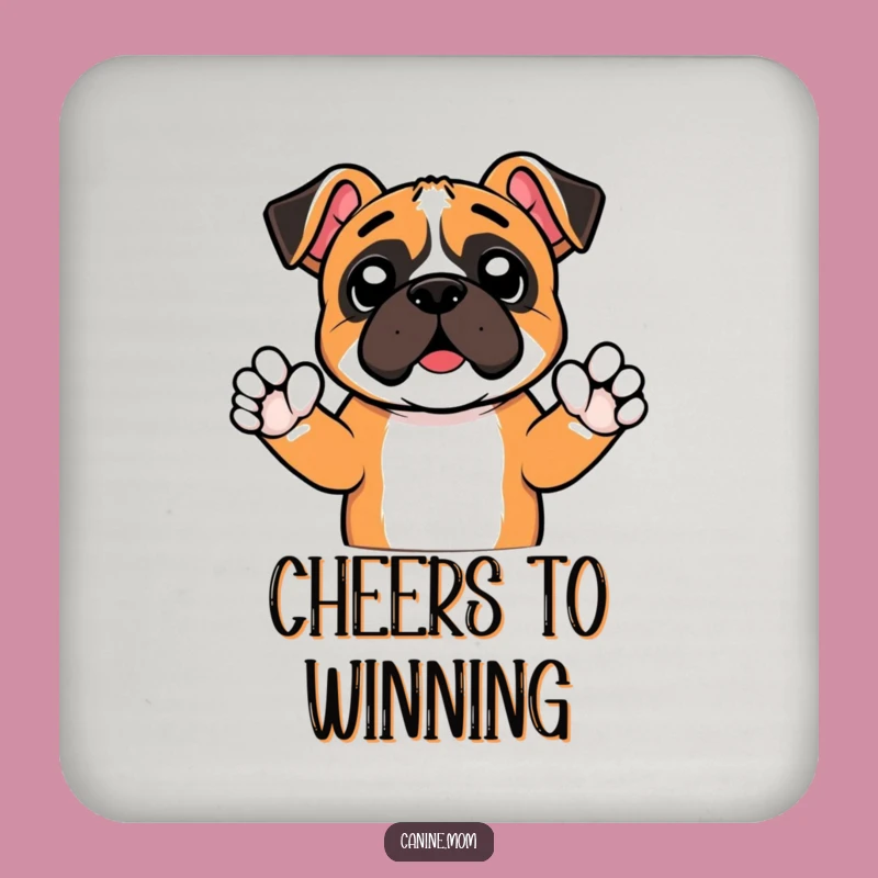 Funny Boxer Cheer Paws Coaster - Protect Surfaces with Spirit!
