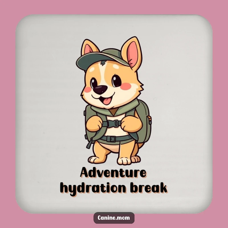 Funny Adventure Dog Coaster - Protect Surfaces from Spills Gift