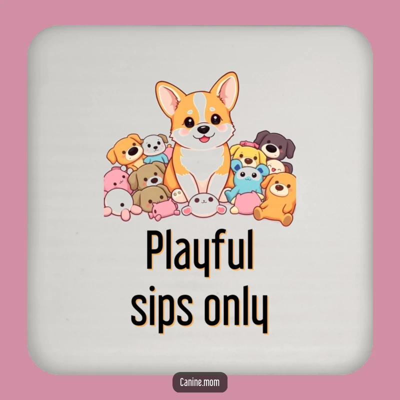 Funny Corgi Toy Pile Coasters: Protect Furniture with Playful Style, Cute Funny Gift Set