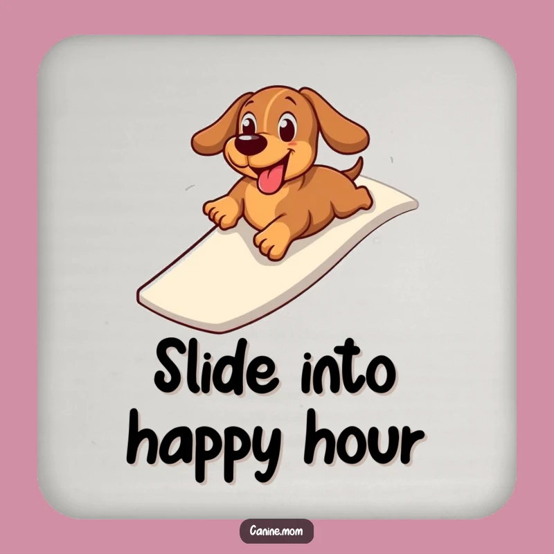 Funny Dachshund Slide Coaster Set: Cheerful Wiener Dog Protection, Hilarious Gift