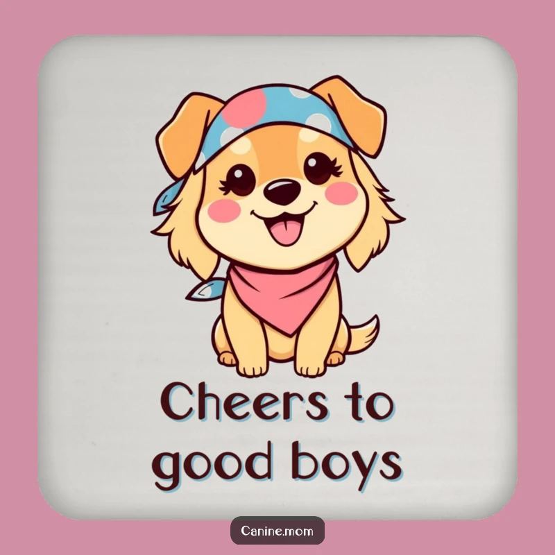 Funny Dog Lady Coaster: Kawaii Bandana Smile Protection, Ideal Gift