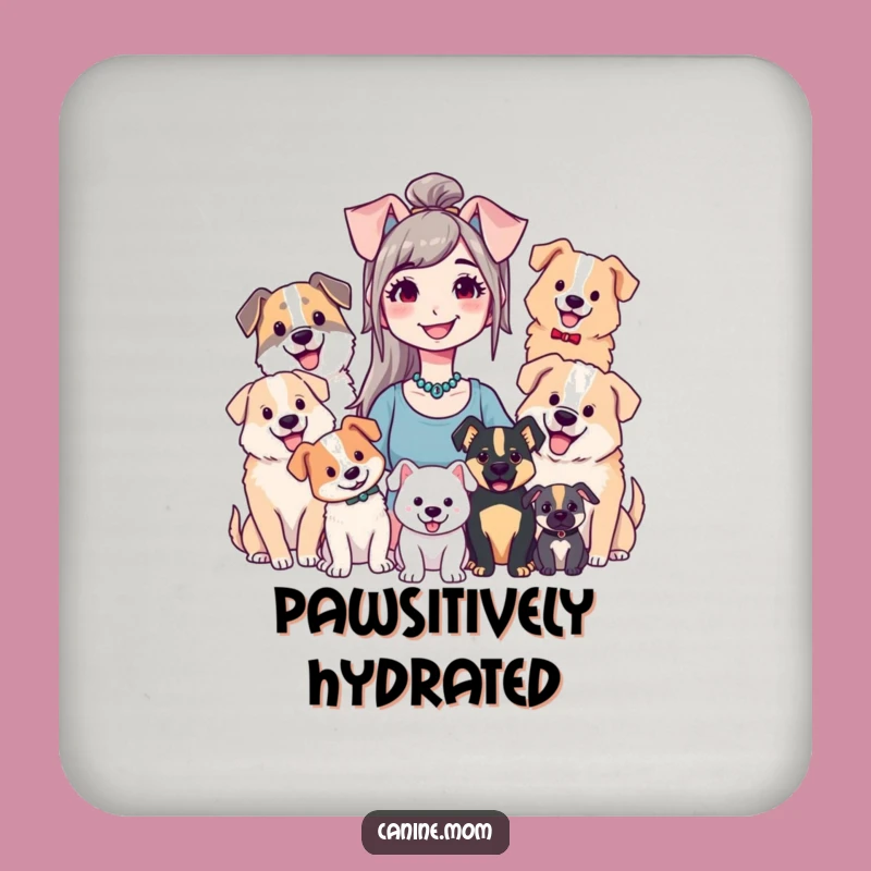 Funny Dog Lady Drink Coasters - Protect Surfaces with Canine Charm
