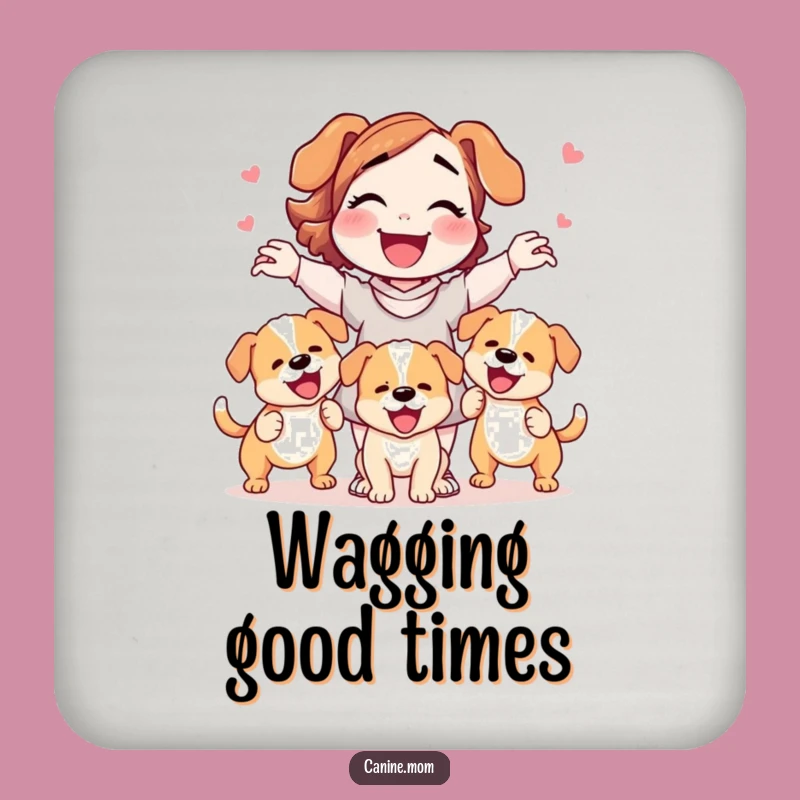 Funny Dog Lady Juggling Puppies Coasters: Protect Surfaces with Canine Charm - Great Gift!