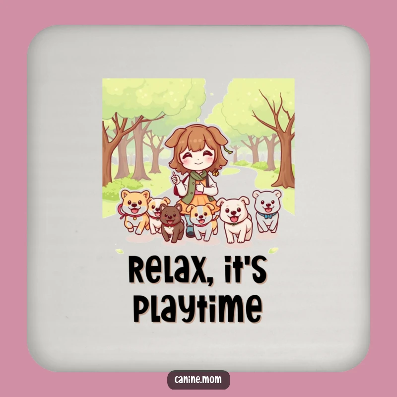 Funny Dog Lady Park Coaster: Kawaii Dog Protection, Ideal Gift