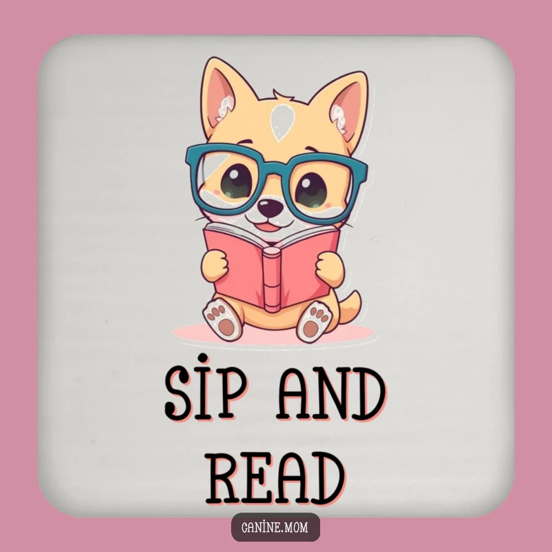 Funny Dog Reader Drink Coaster, Protect Surfaces with Humorous Style