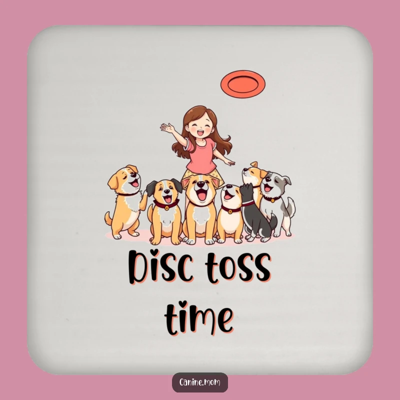 Funny Frisbee Dog Coasters (Set of 4) - Active Dog Lover Gift