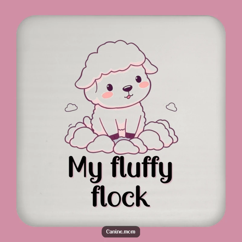 Funny Sheepdog Herding Clouds Coasters: Protect Surfaces with Humor!